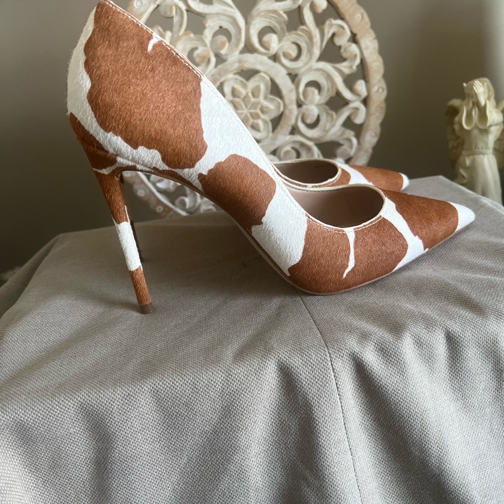 Steve Madden cow print heels